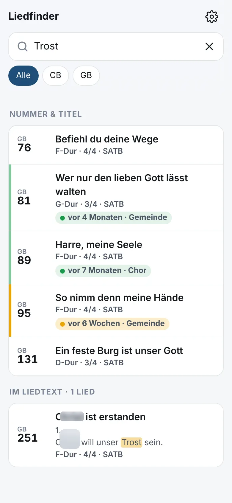 Suche „Trost“