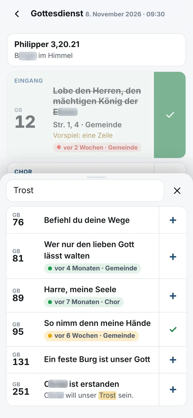 Schlagwort Trost mit farbigen Hinweisen